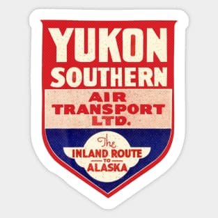 Yukon Southern Alaska Vintage Airlines Air Transport Luggage Bumper Sticker